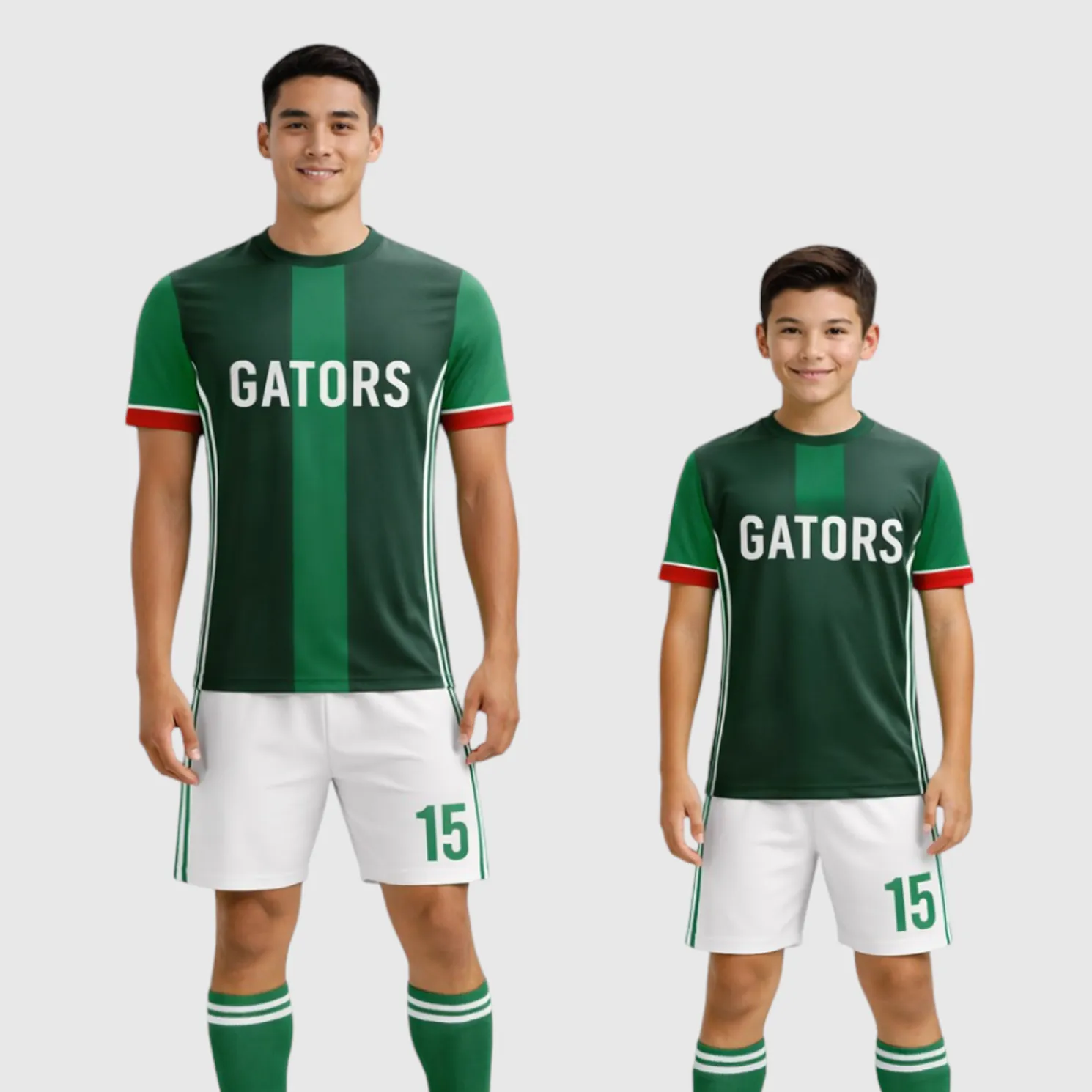 SB 1174 Green/White Sublimation Custom Soccer Jersey Adult & Youth Unisex - Hipona Sports