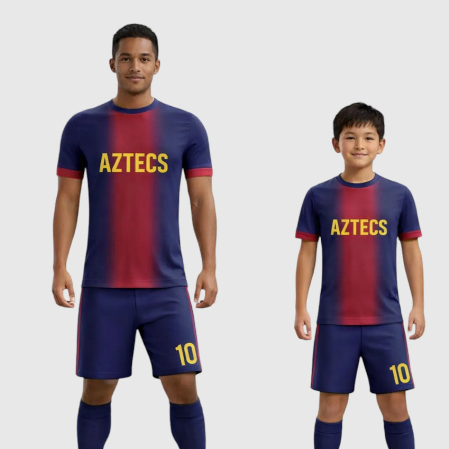 SB 1145 Blue/Red Sublimation Custom Soccer Jersey Adult & Youth Unisex - Hipona Sports