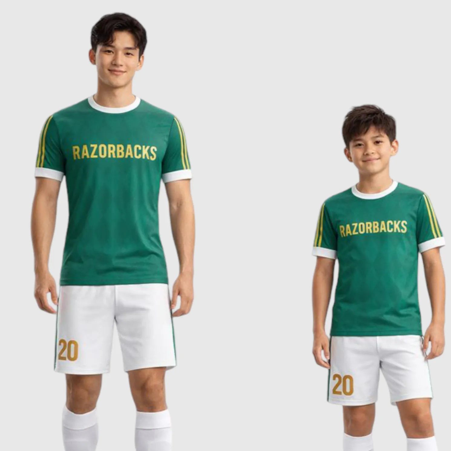 SB 1186 Green/White Sublimation Custom Soccer Jersey Adult & Youth Unisex - Hipona Sports