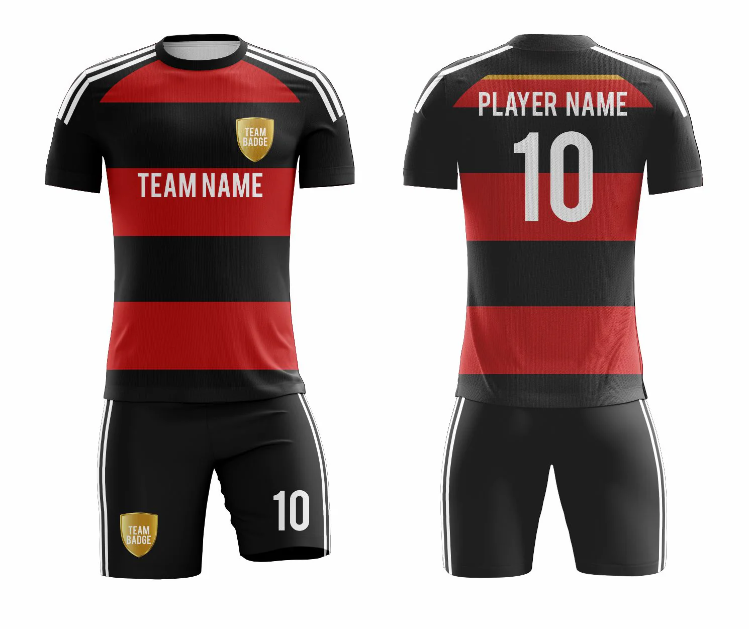 SB 1118 Black/Red Sublimation Custom Soccer Jersey Adult & Youth Unisex - Hipona Sports