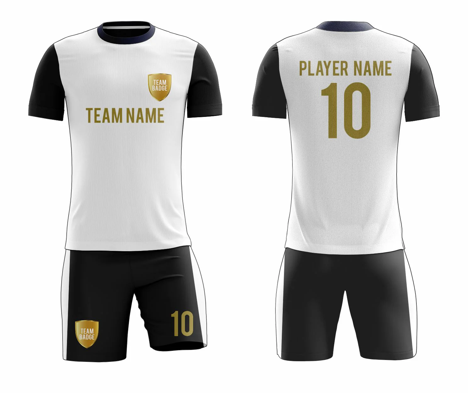 SB 1262 White and Black Sublimation Custom Soccer Jersey Adult & Youth Unisex - Hipona Sports