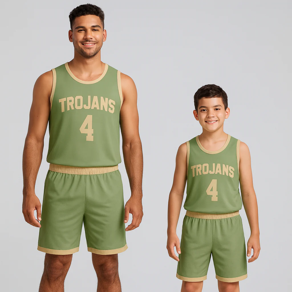 BBU-112 Green Customizable Basketball Jersey With Optional Shorts - Hipona Sports