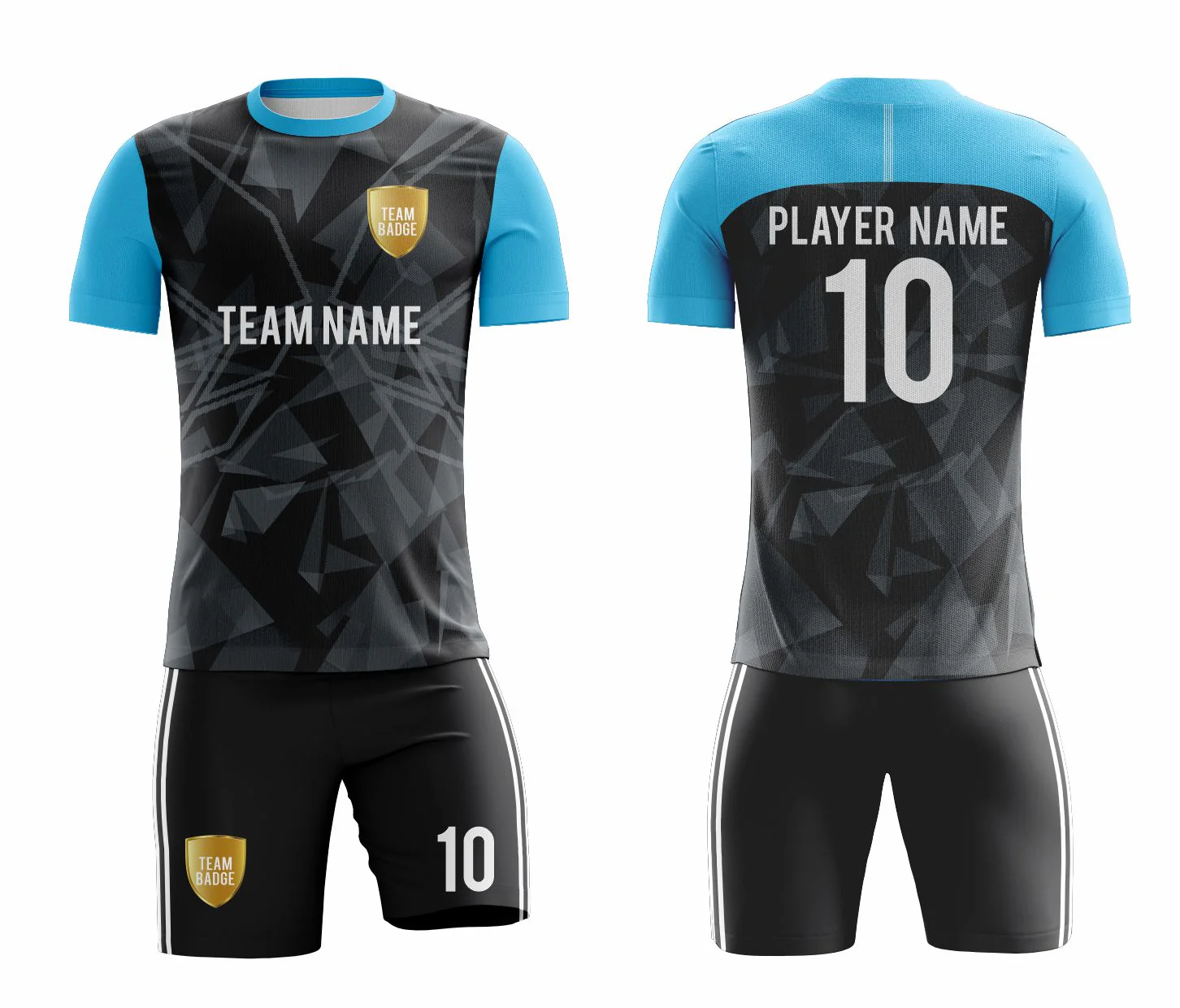 SB 1097 Black Sublimation Custom Soccer Jersey Adult & Youth Unisex - Hipona Sports