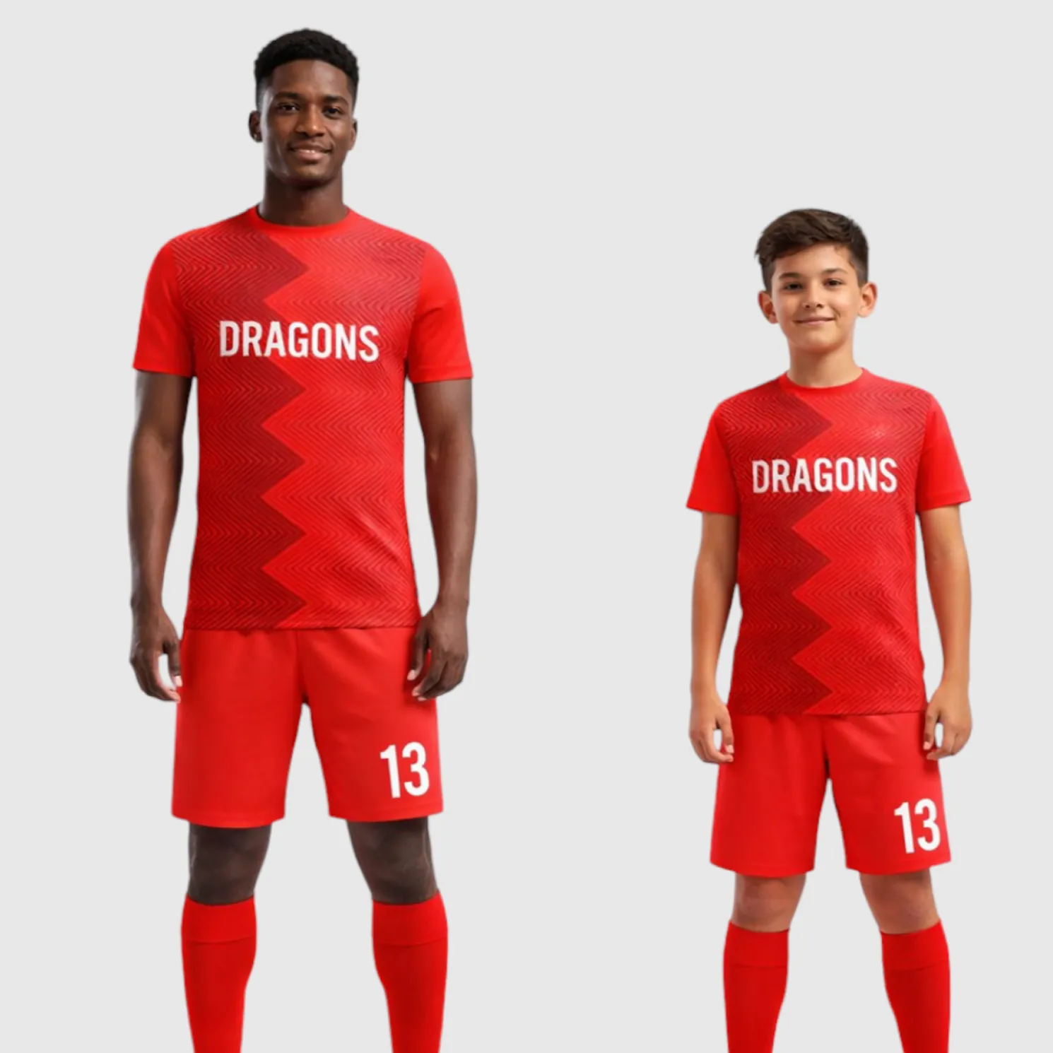 SB 1240 Red Sublimation Custom Soccer Jersey Adult & Youth Unisex - Hipona Sports