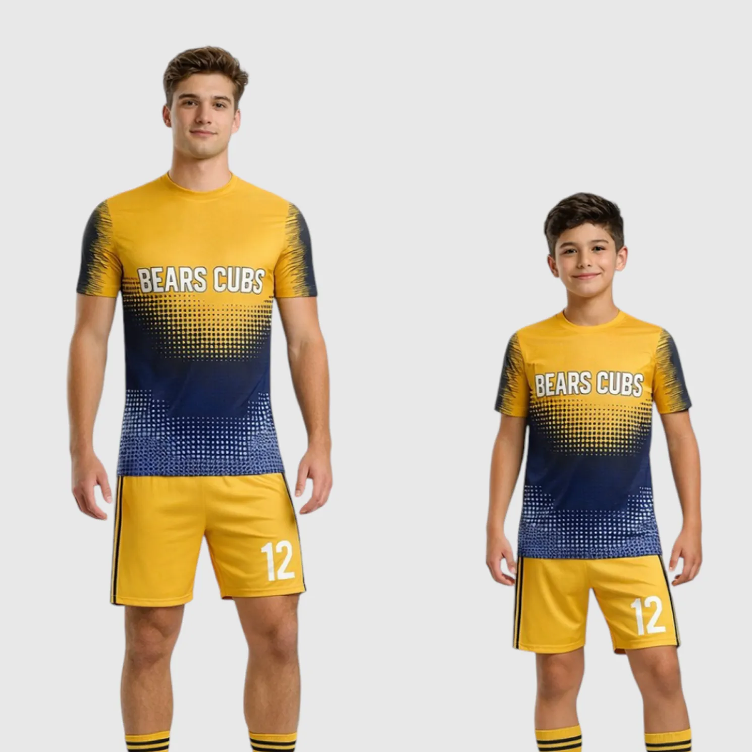 SB 1031 Yellow/Blue Sublimation Custom Soccer Jersey Adult & Youth Unisex - Hipona Sports
