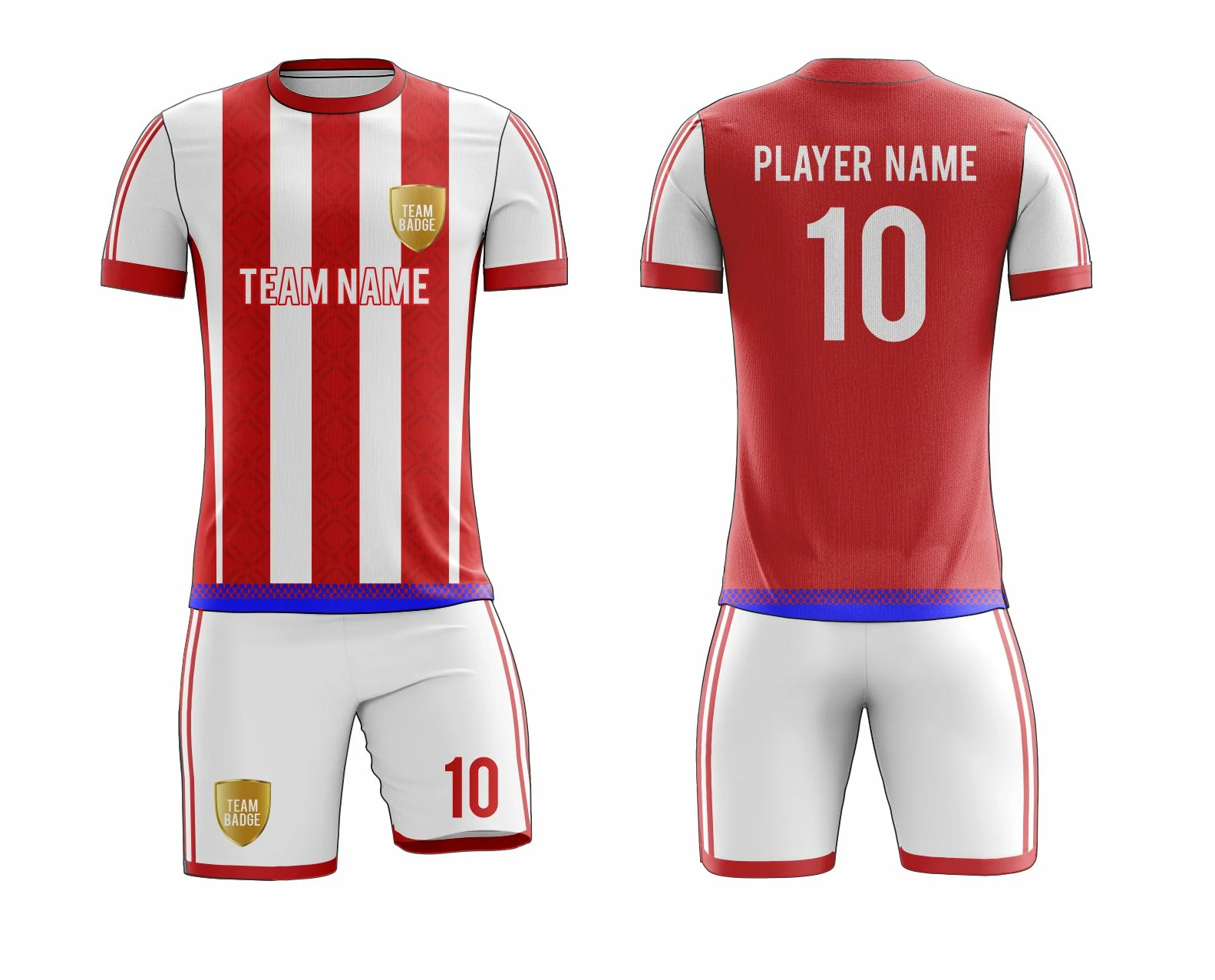 SB 12856 Red and White Sublimation Custom Soccer Jersey Adult & Youth Unisex - Hipona Sports