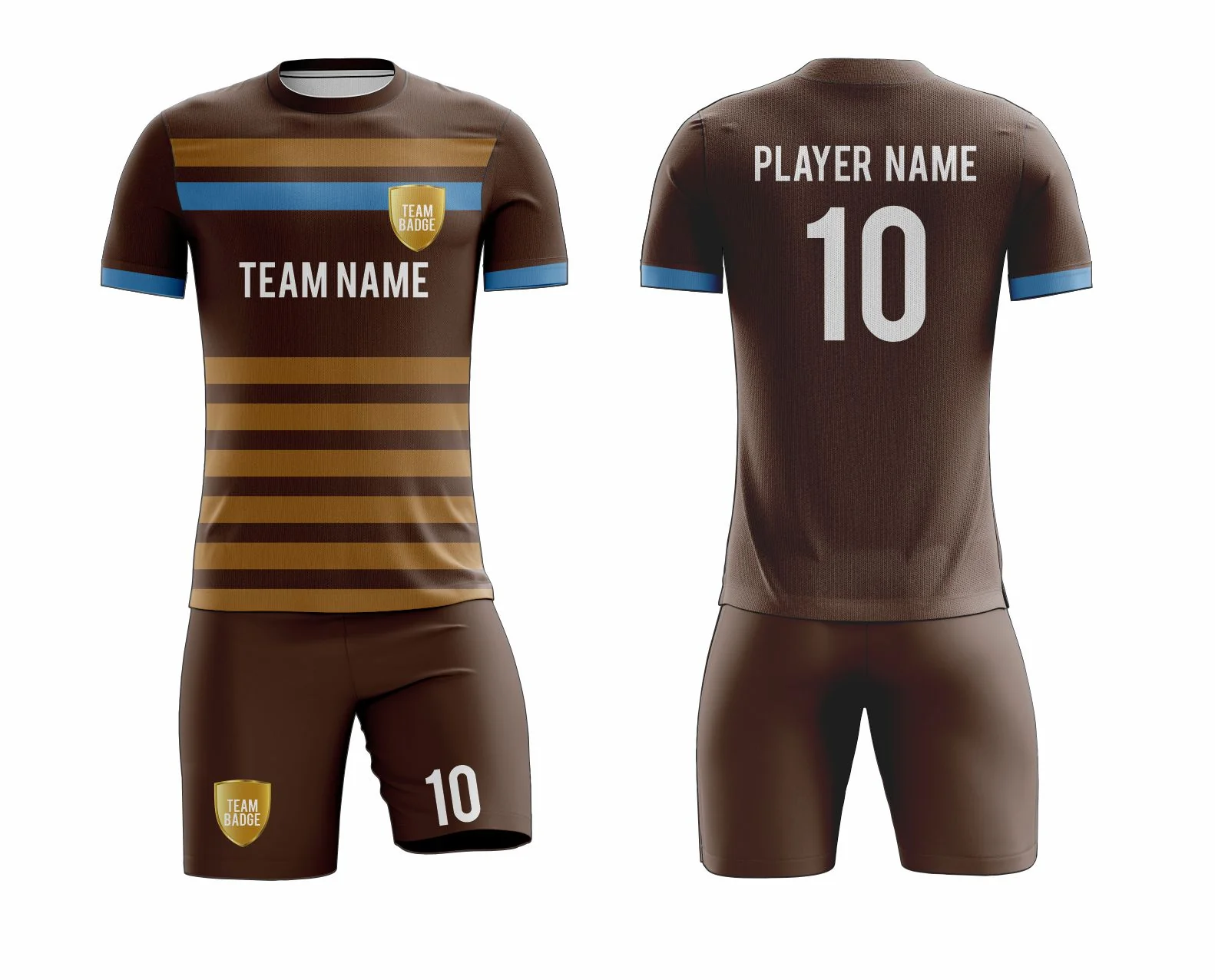 SB 12803 Brown Sublimation Custom Soccer Jersey Adult & Youth Unisex - Hipona Sports