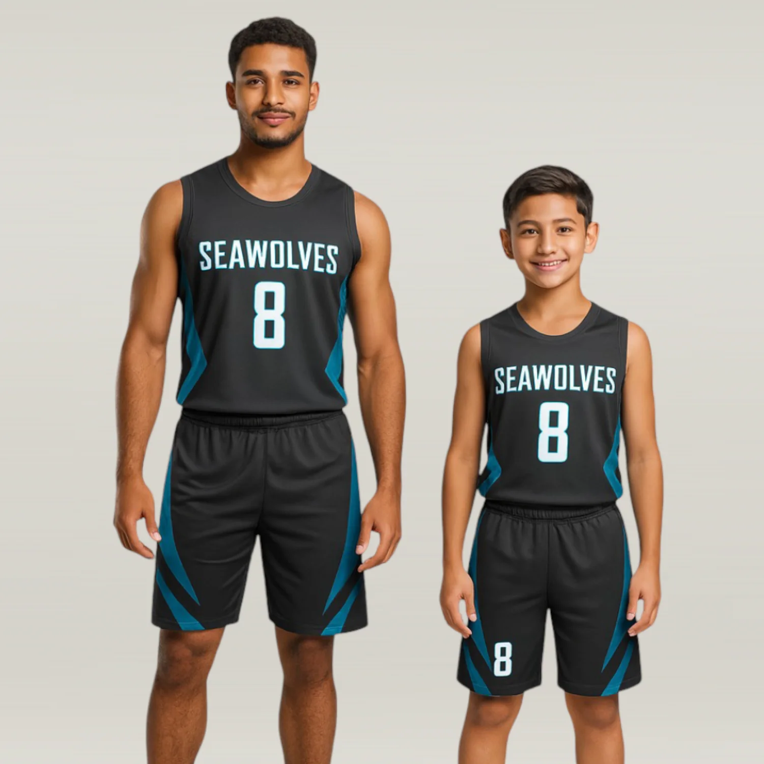 BBU-139 Black Customizable Basketball Jersey With Optional Shorts - Hipona Sports