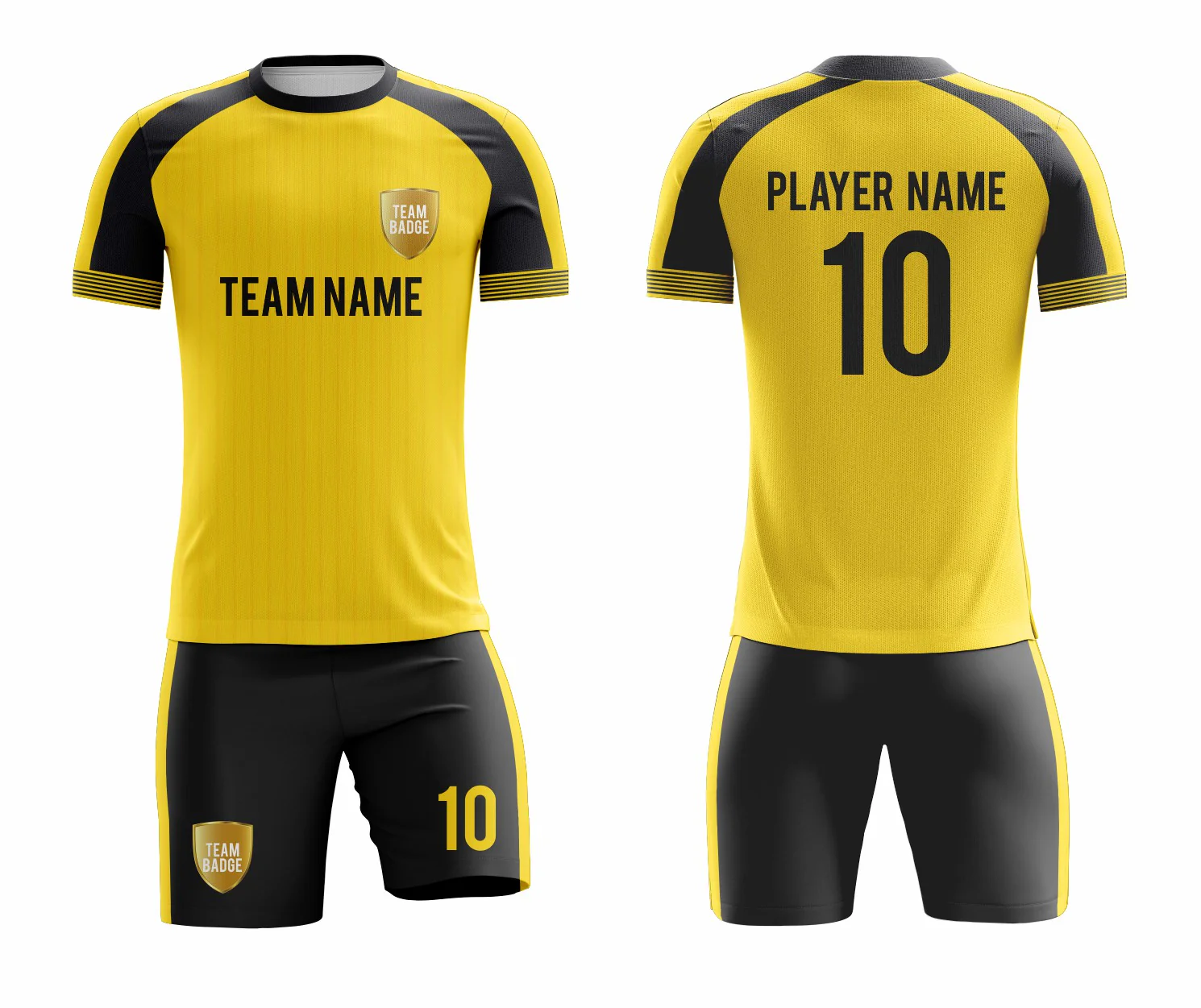 SB 1276 Yellow and Black Sublimation Custom Soccer Jersey Adult & Youth Unisex - Hipona Sports