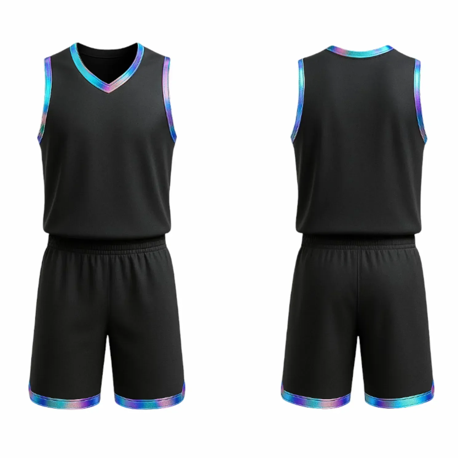 BBU-111 Black Customizable Basketball Jersey With Optional Shorts - Hipona Sports