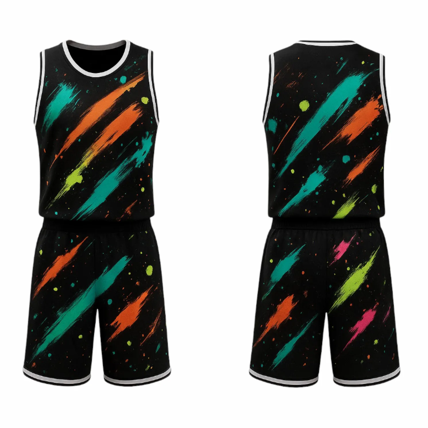 BBU-106 Black Customizable Basketball Jersey With Optional Shorts - Hipona Sports