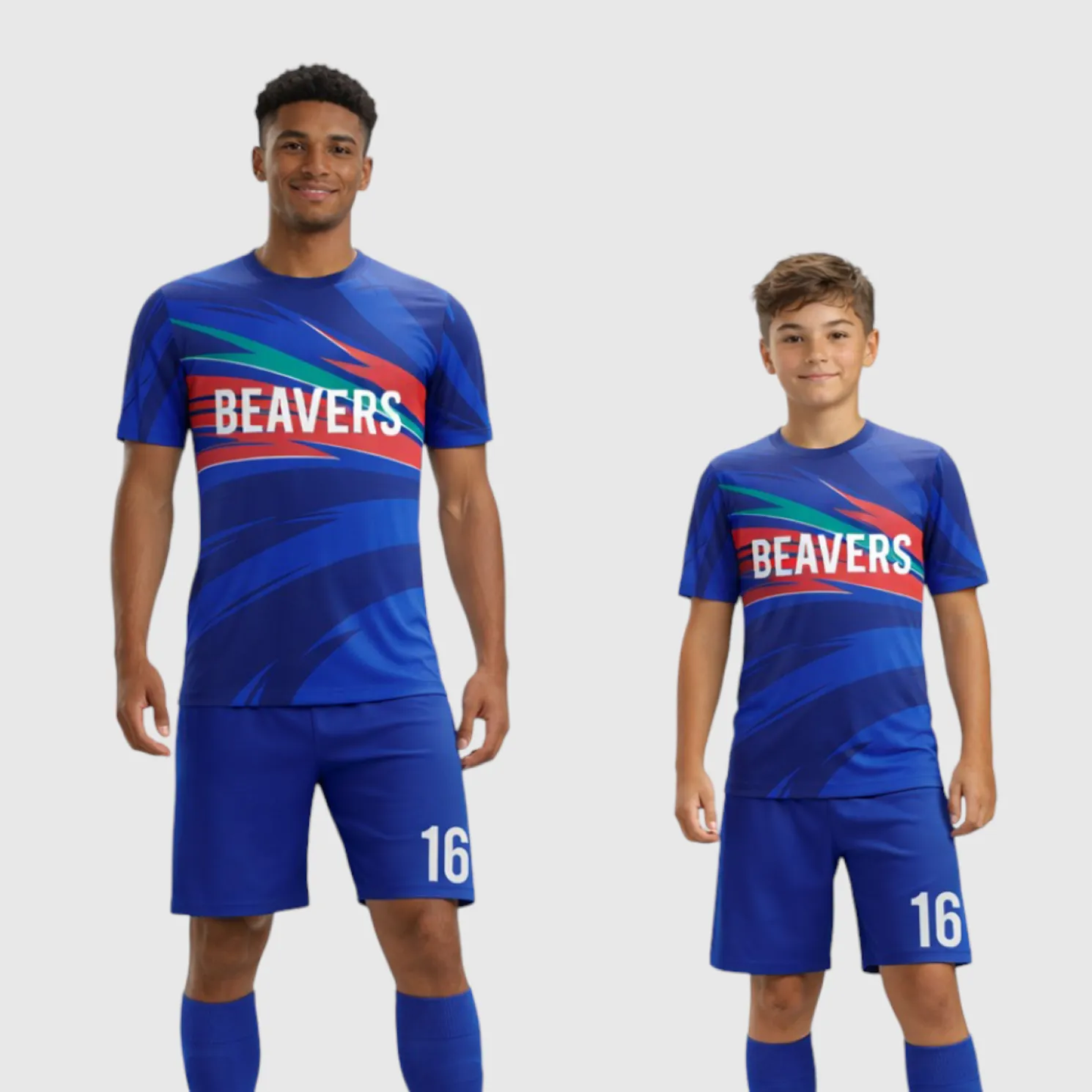 SB 1077 Blue Sublimation Custom Soccer Jersey Adult & Youth Unisex - Hipona Sports