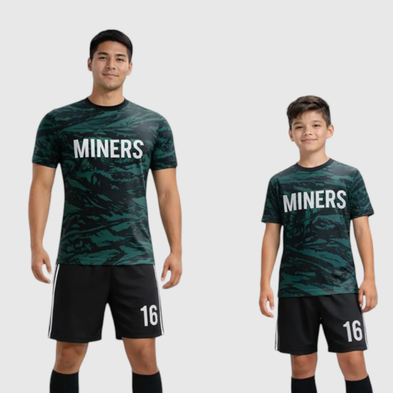 SB 1091 Black/Green Sublimation Custom Soccer Jersey Adult & Youth Unisex - Hipona Sports