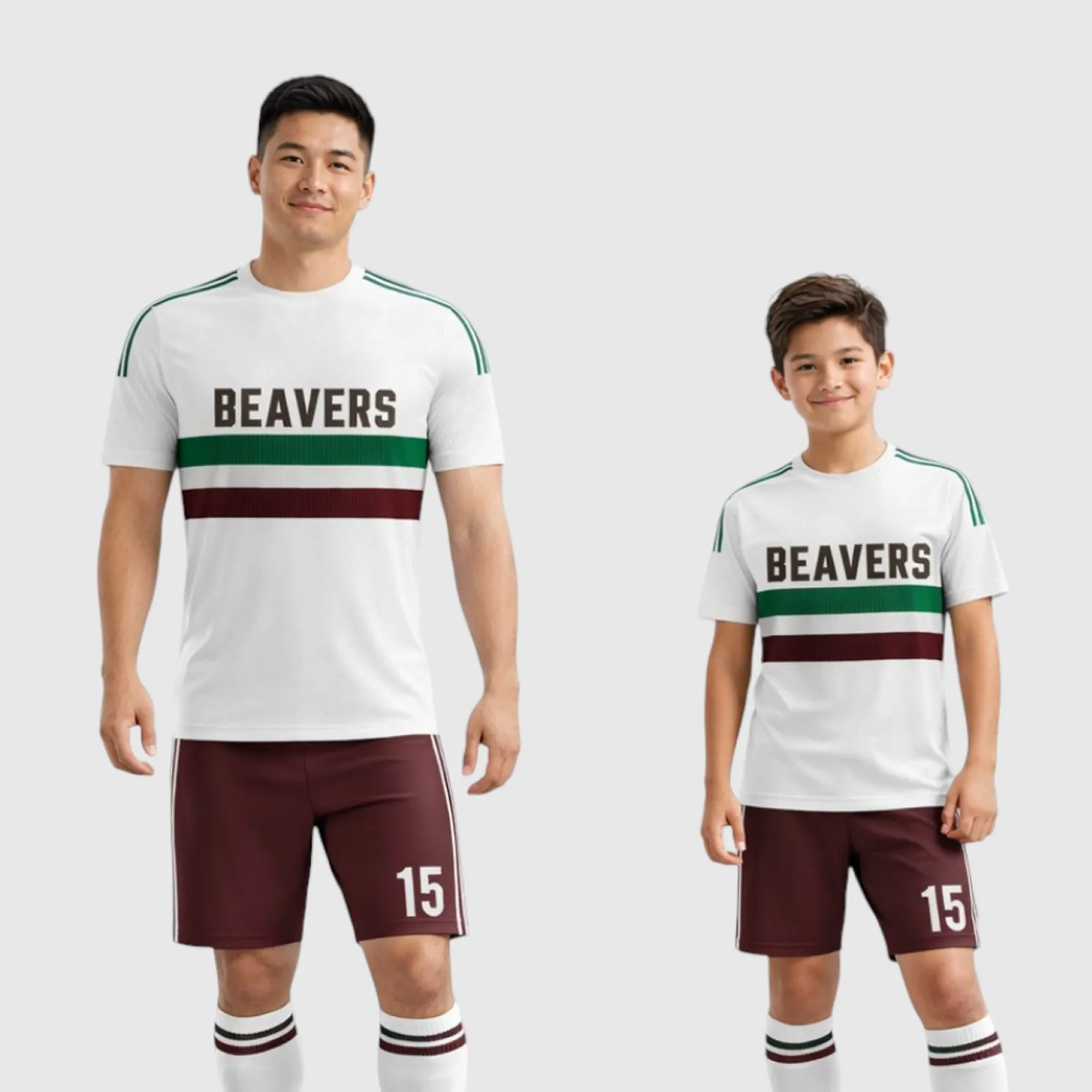 SB 1135 White/Red Sublimation Custom Soccer Jersey Adult & Youth Unisex - Hipona Sports