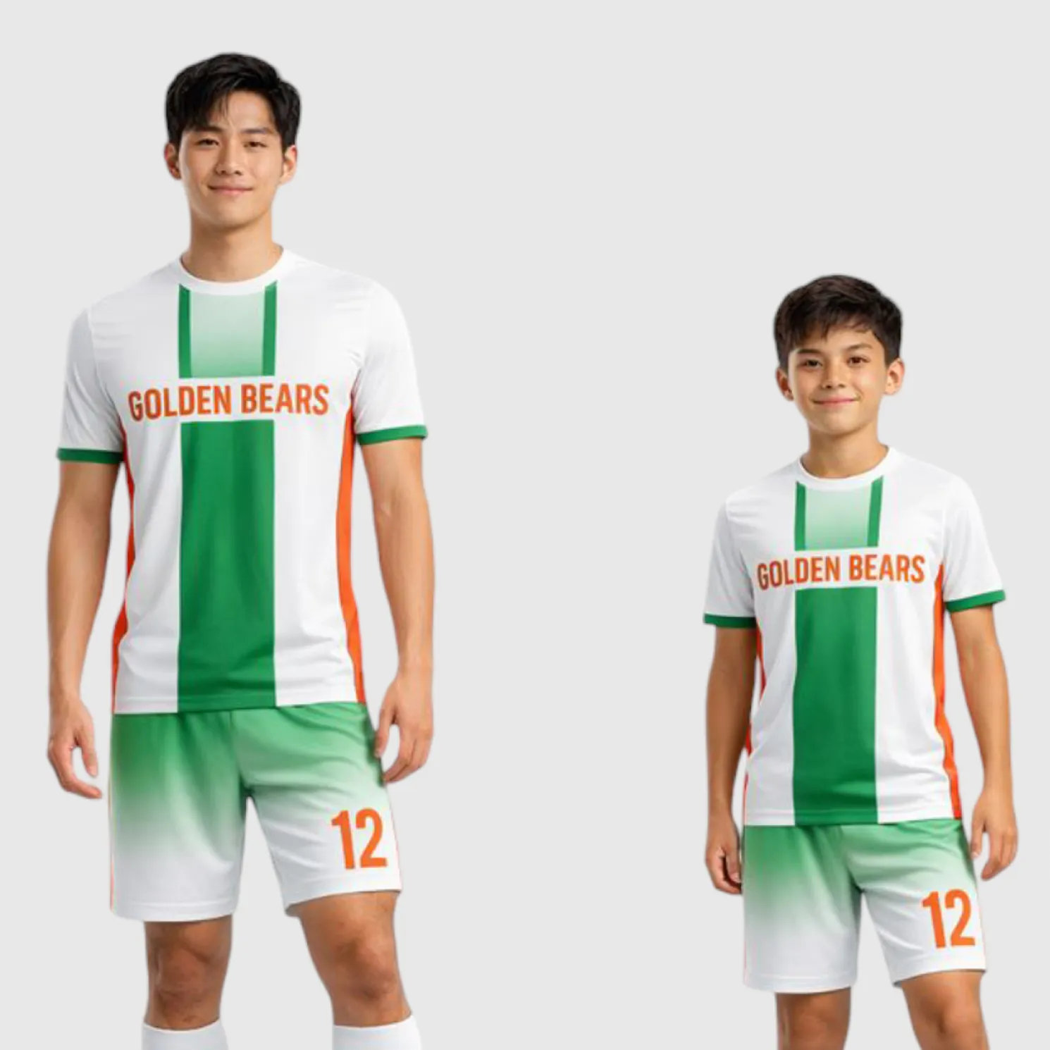 SB 1154 White/Green Sublimation Custom Soccer Jersey Adult & Youth Unisex - Hipona Sports