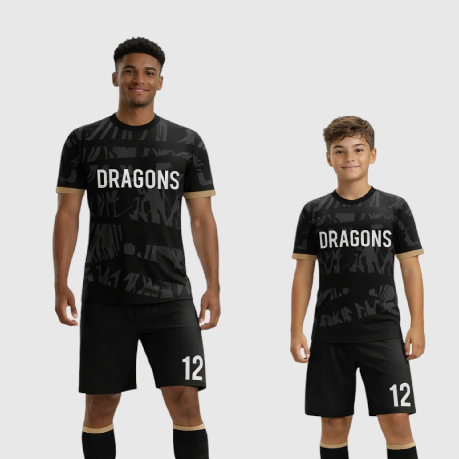 SB 1082 Black Sublimation Custom Soccer Jersey Adult & Youth Unisex - Hipona Sports
