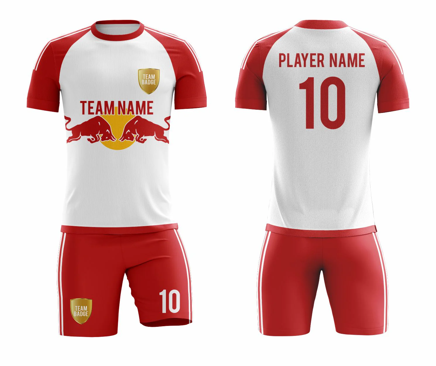 SB 1204 White/Red Sublimation Custom Soccer Jersey Adult & Youth Unisex - Hipona Sports
