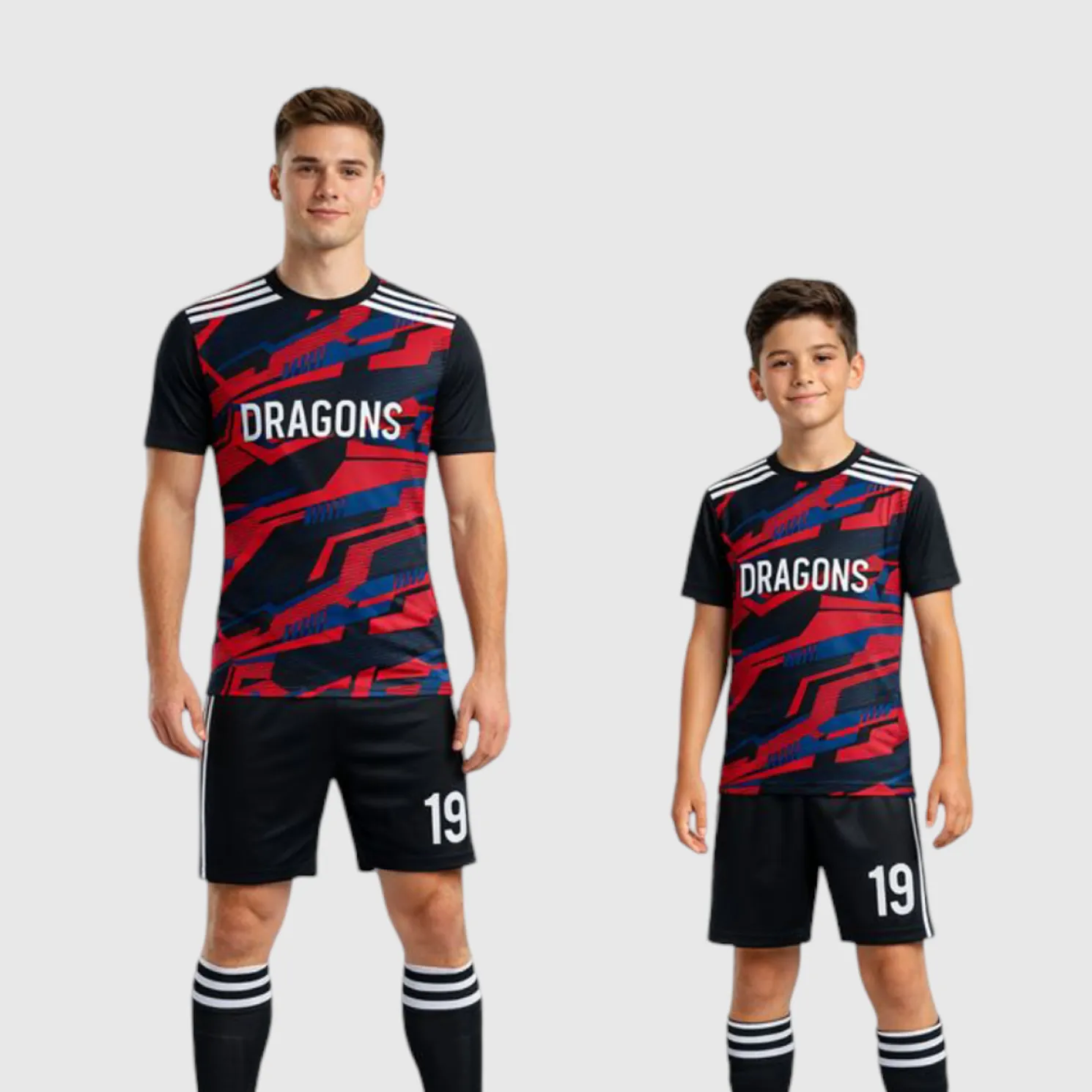 SB 1066 Black Sublimation Custom Soccer Jersey Adult & Youth Unisex - Hipona Sports