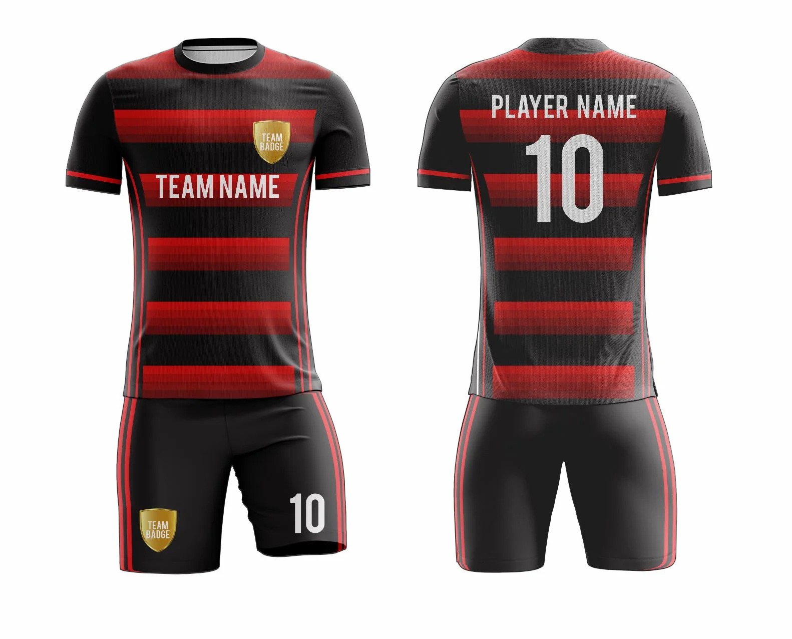 SB 12889 Red and Black Sublimation Custom Soccer Jersey Adult & Youth Unisex - Hipona Sports