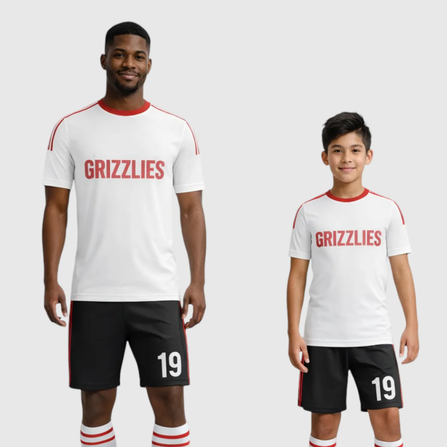 SB 1034 White/Black Sublimation Custom Soccer Jersey Adult & Youth Unisex - Hipona Sports