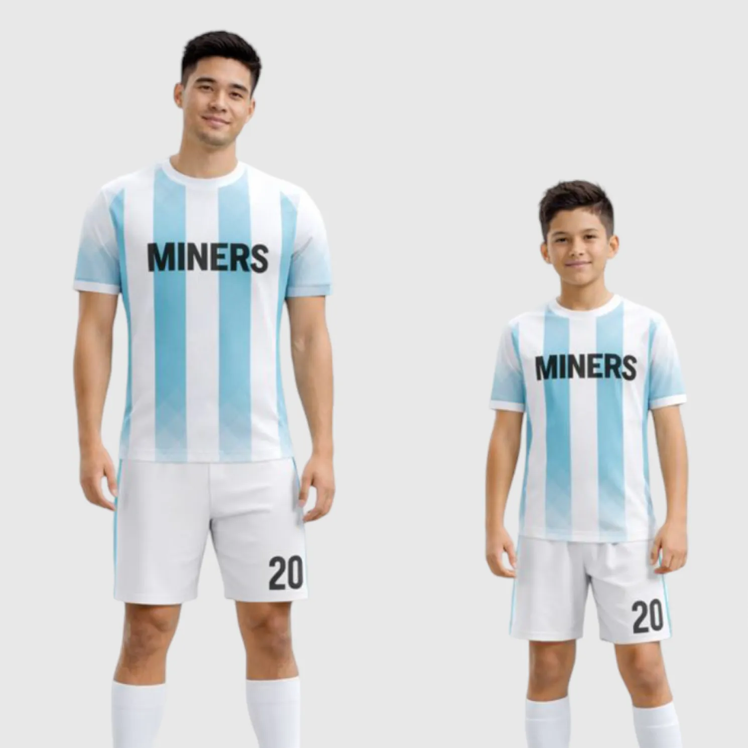 SB 1200 White/Blue Sublimation Custom Soccer Jersey Adult & Youth Unisex - Hipona Sports