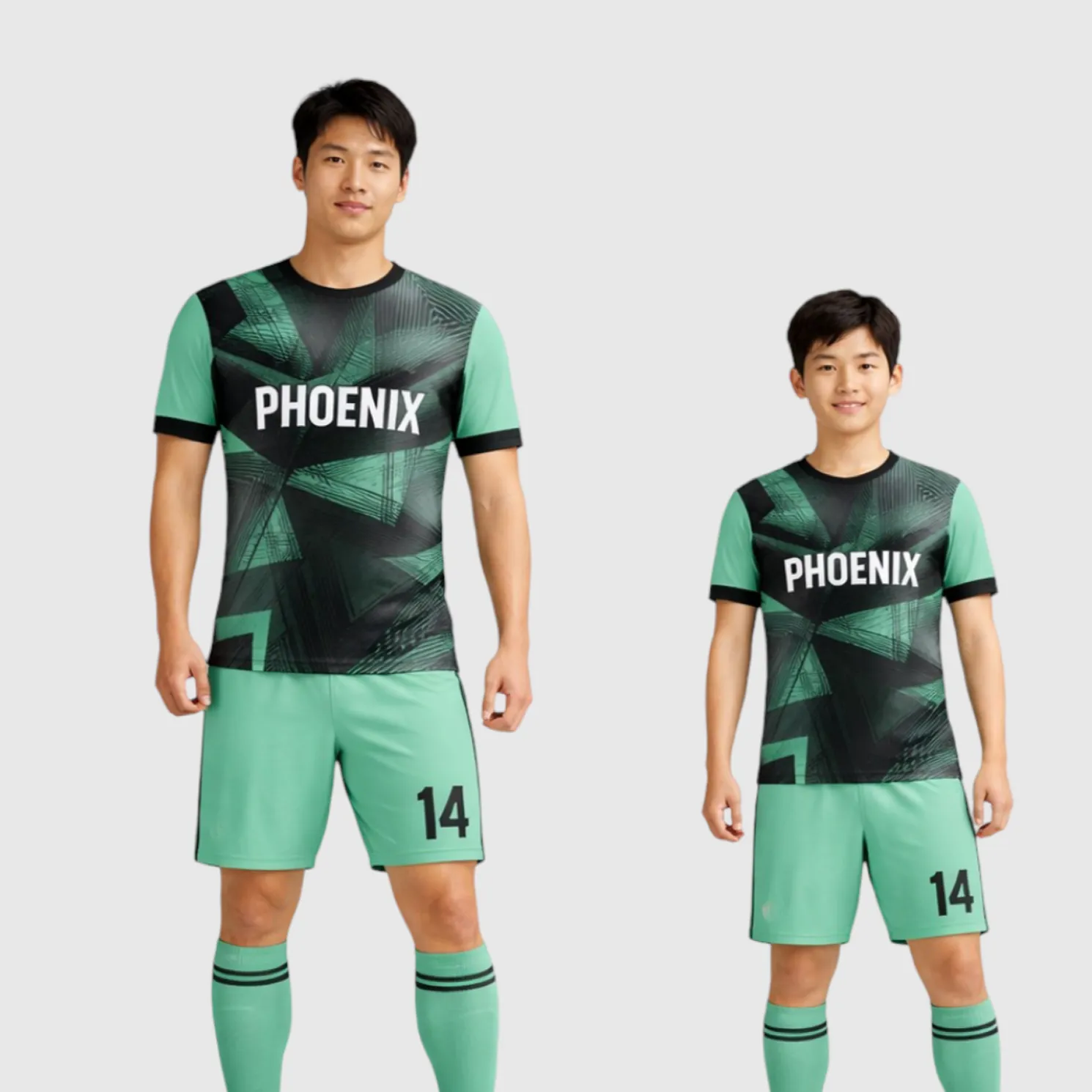 SB 1113 Green/Black Sublimation Custom Soccer Jersey Adult & Youth Unisex - Hipona Sports