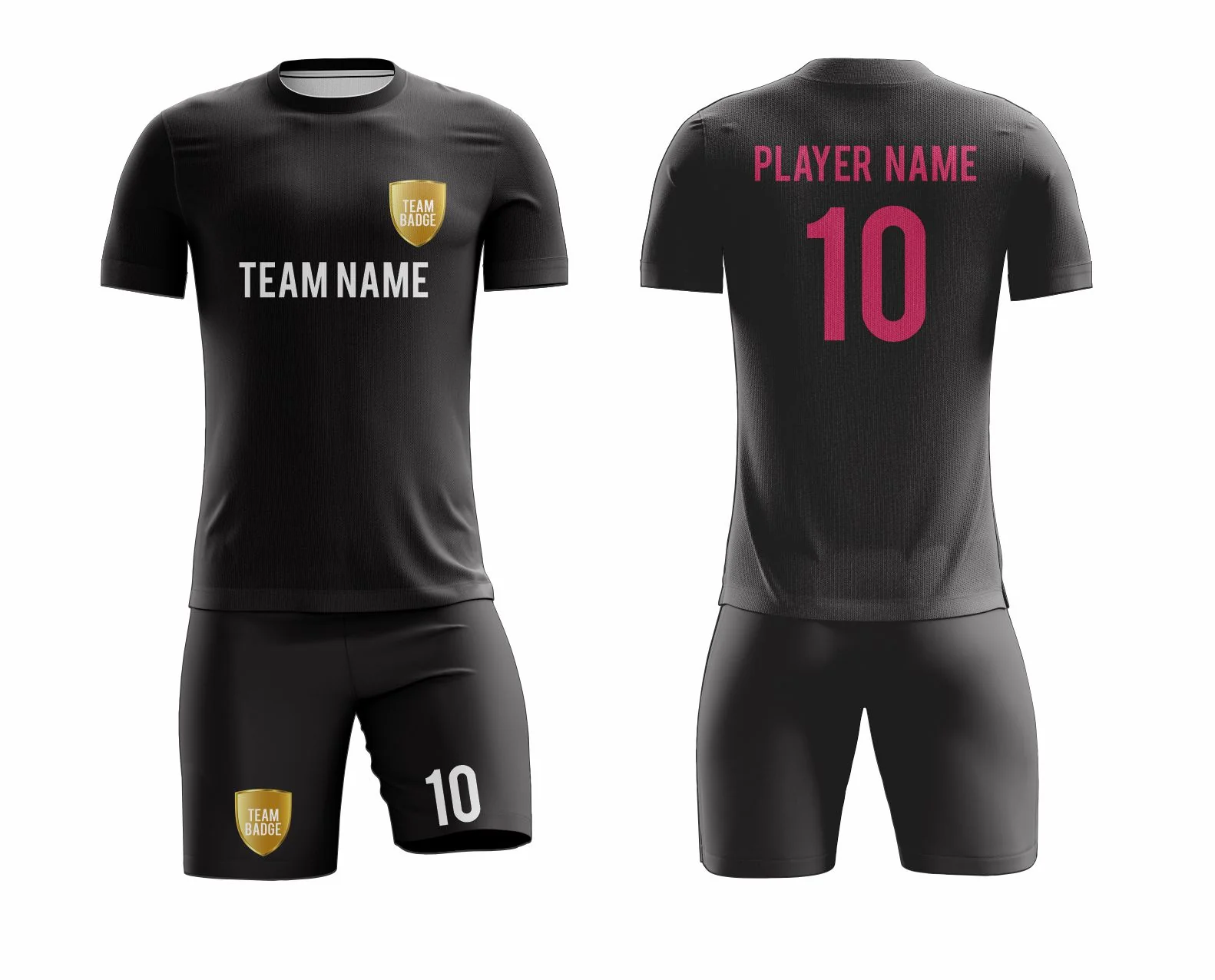 SB 12864 Black Sublimation Custom Soccer Jersey Adult & Youth Unisex - Hipona Sports