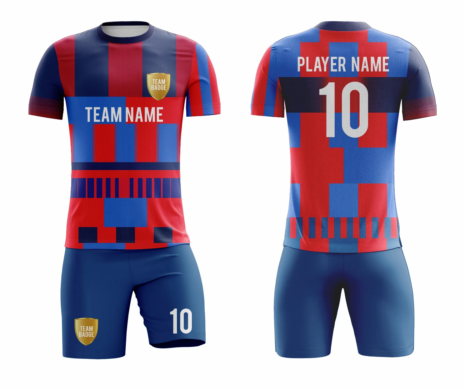 SB 1236 Blue/Red Sublimation Custom Soccer Jersey Adult & Youth Unisex - Hipona Sports