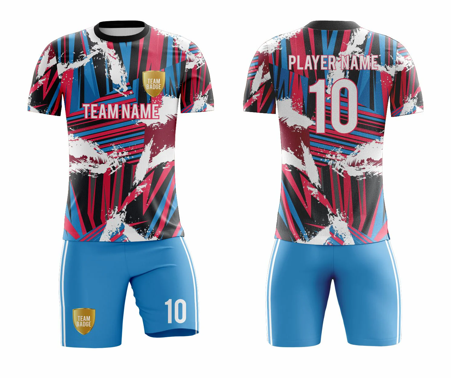 SB 1213 Blue/Red/Black Sublimation Custom Soccer Jersey Adult & Youth Unisex - Hipona Sports