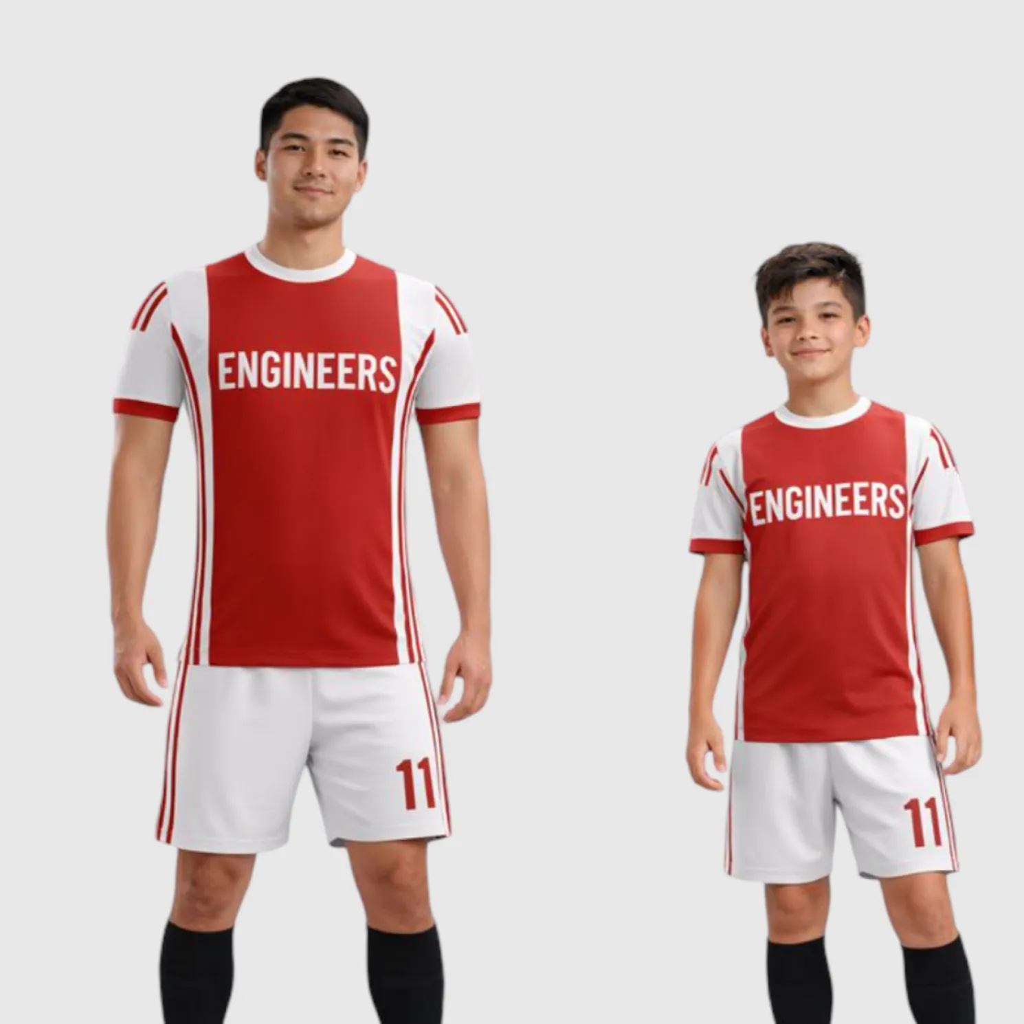 SB 1093 White/Red Sublimation Custom Soccer Jersey Adult & Youth Unisex - Hipona Sports