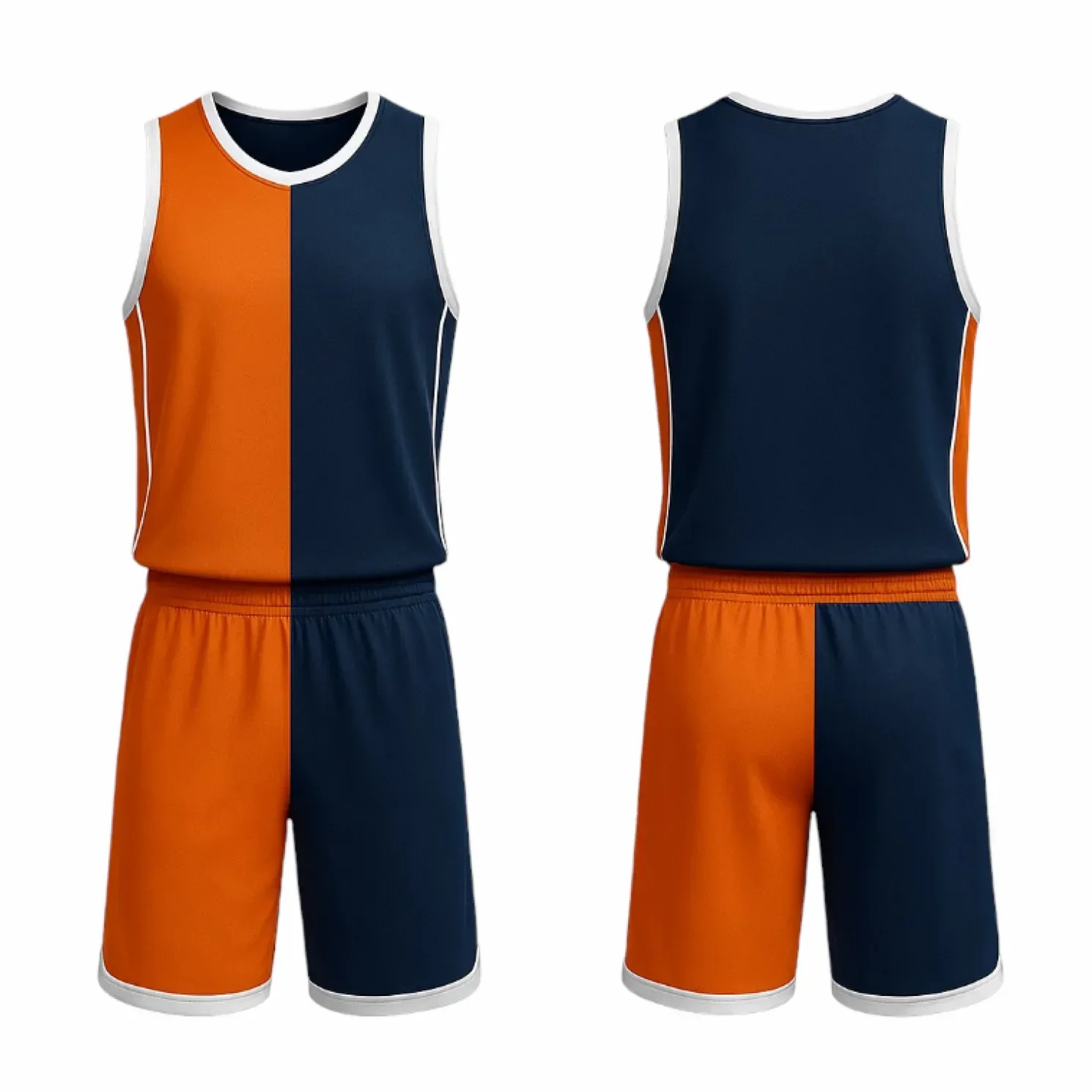BBU-126 Navy Customizable Basketball Jersey With Optional Shorts - Hipona Sports