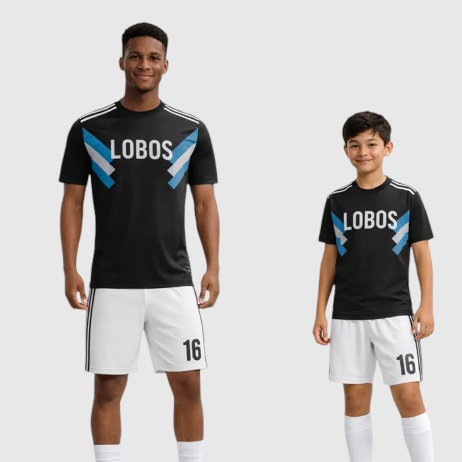 SB 1175 Black/White Sublimation Custom Soccer Jersey Adult & Youth Unisex - Hipona Sports