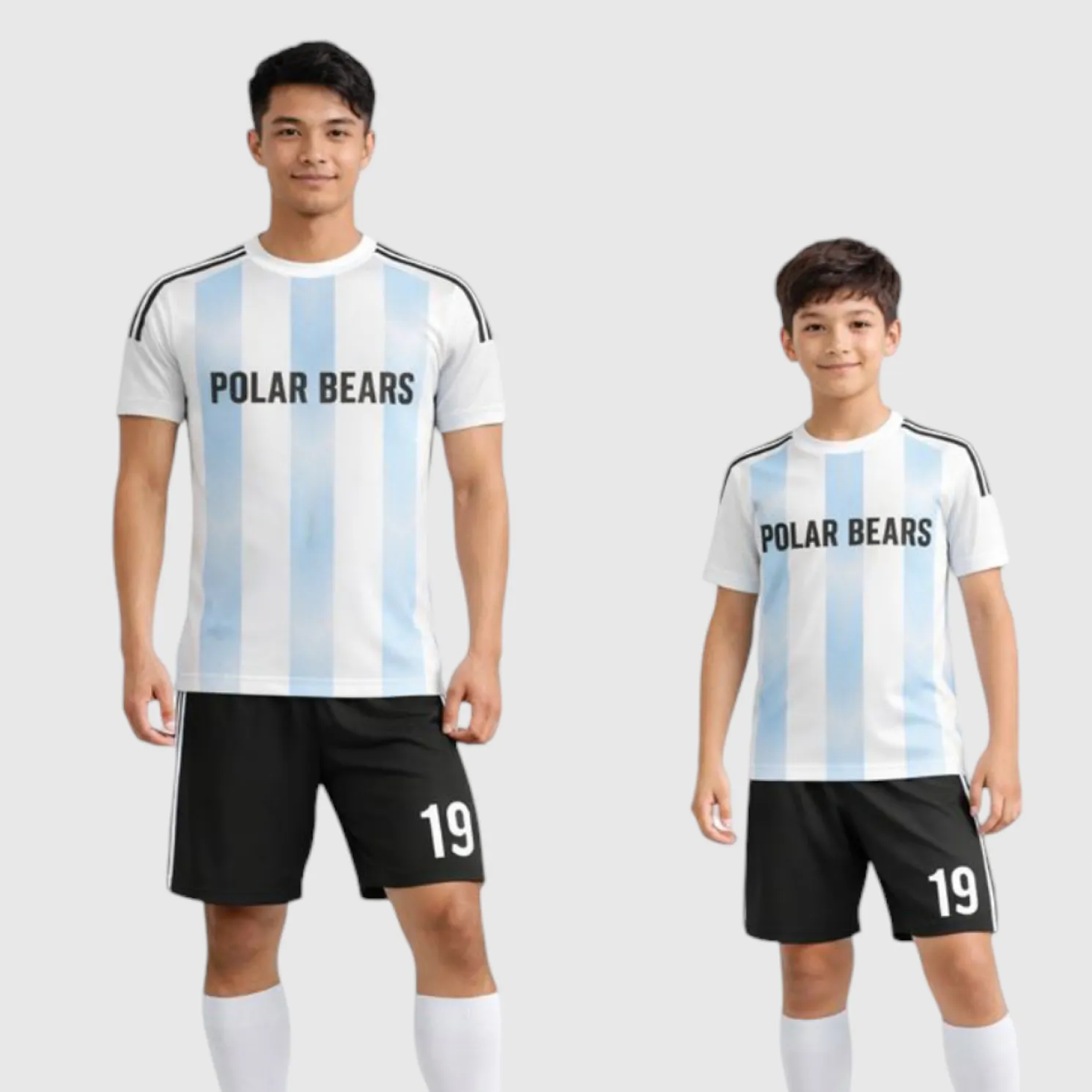 SB 1182 White/Black Sublimation Custom Soccer Jersey Adult & Youth Unisex - Hipona Sports