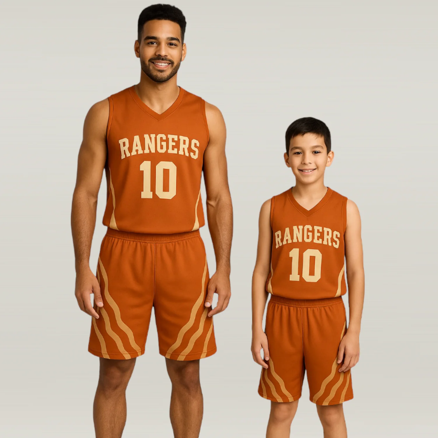BBU-132 Orange Customizable Basketball Jersey With Optional Shorts - Hipona Sports