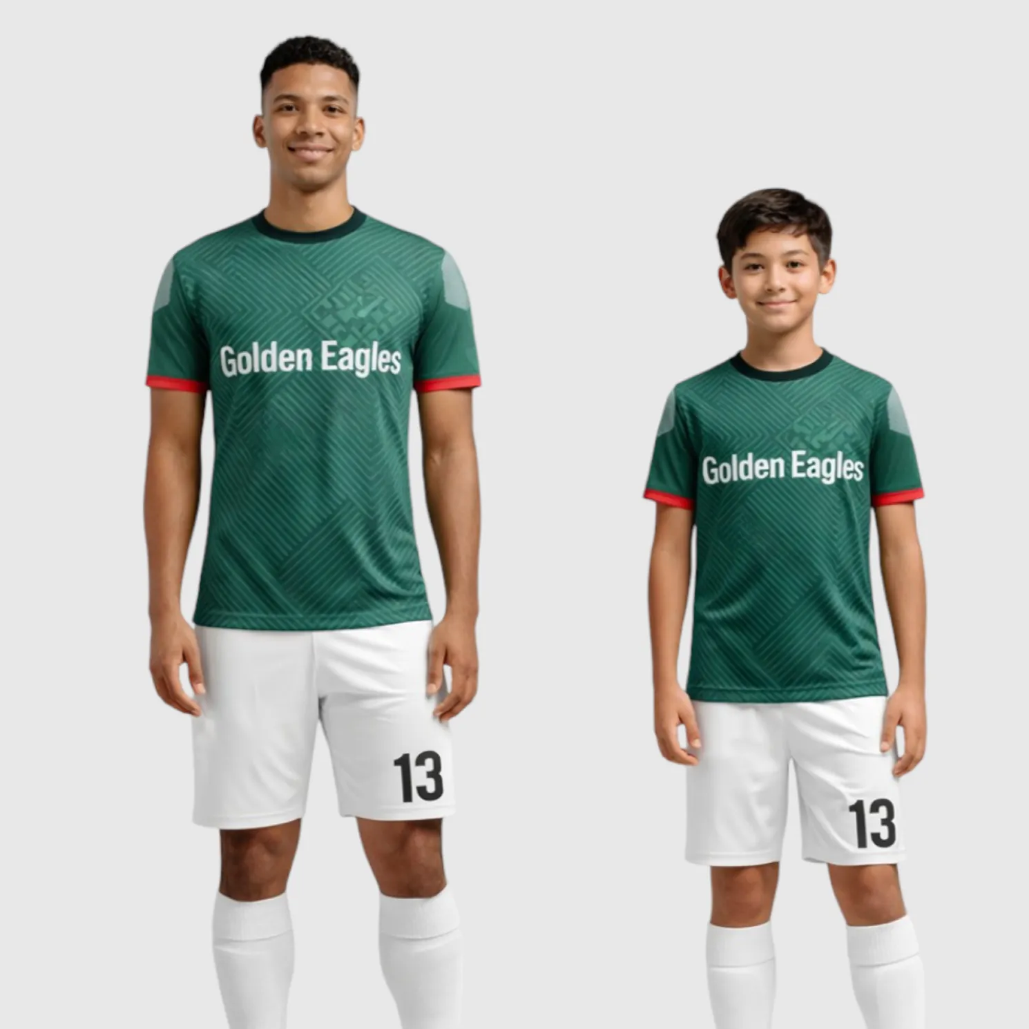 SB 12869 Green and White Sublimation Custom Soccer Jersey Adult & Youth Unisex - Hipona Sports