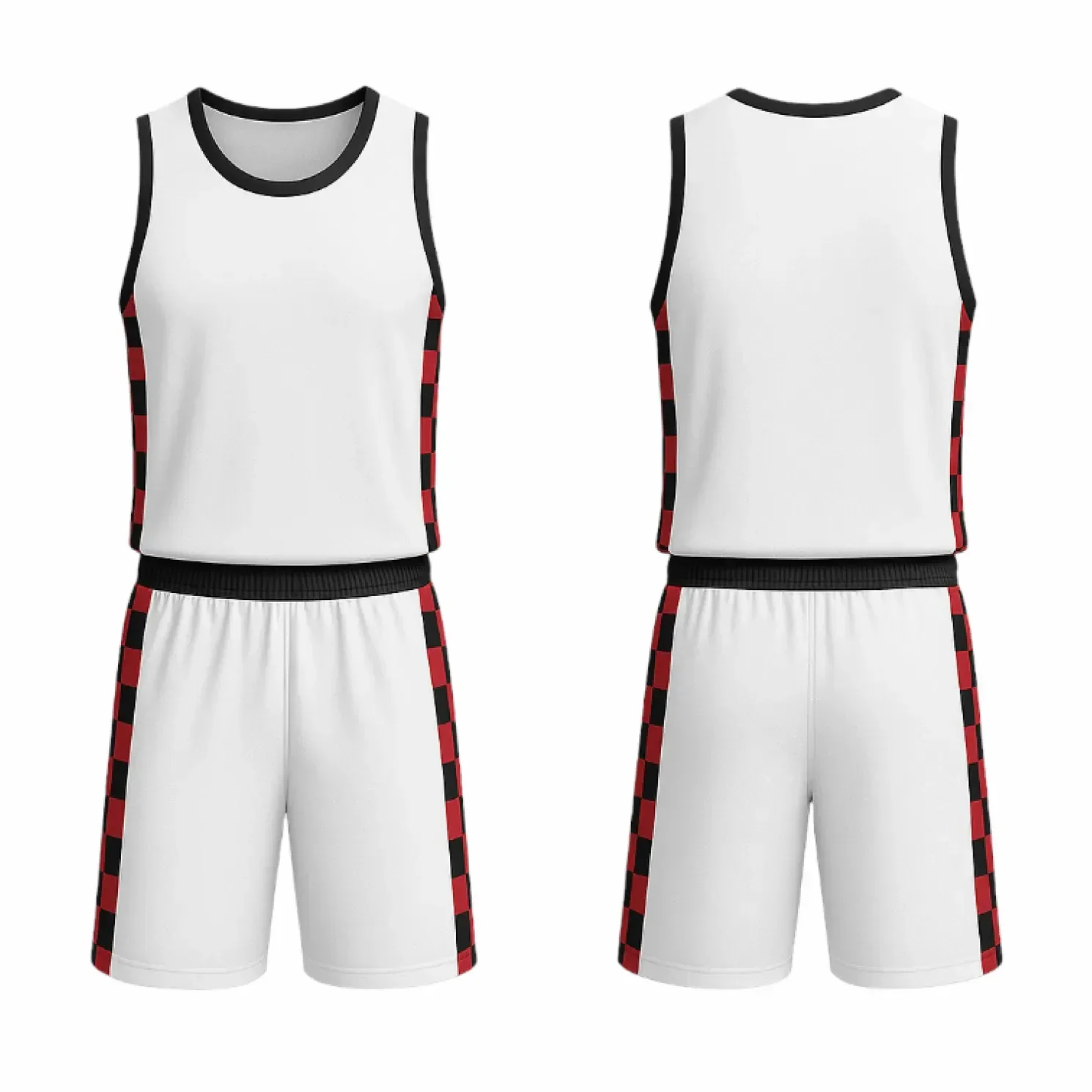 BBU-113 White Customizable Basketball Jersey With Optional Shorts - Hipona Sports