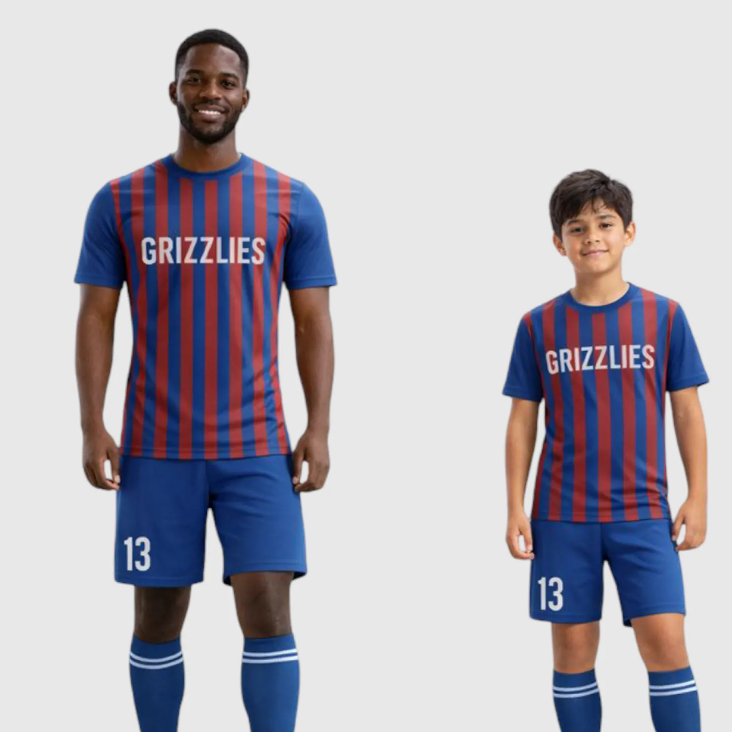 SB 1188 Blue/Red Sublimation Custom Soccer Jersey Adult & Youth Unisex - Hipona Sports