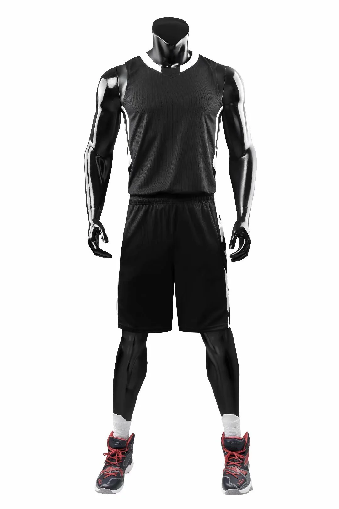 Alley Black NS Customizable Basketball Jersey With Optional Shorts - Hipona Sports