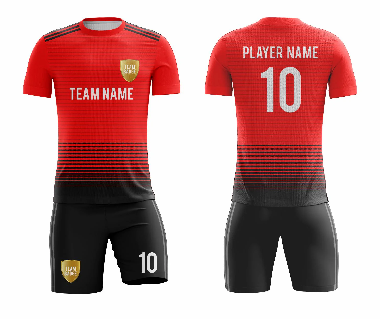 SB 1110 Red/Black Sublimation Custom Soccer Jersey Adult & Youth Unisex - Hipona Sports