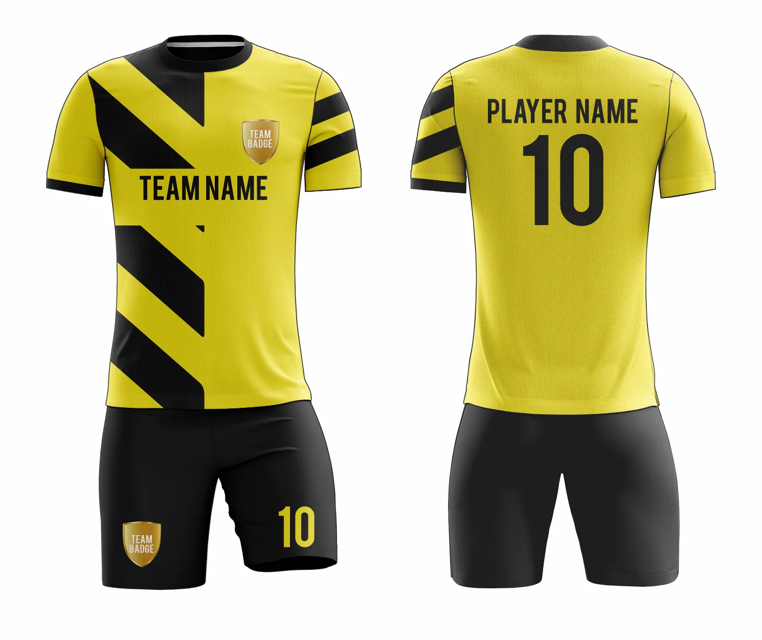 SB 12808 Yellow and Black Sublimation Custom Soccer Jersey Adult & Youth Unisex - Hipona Sports