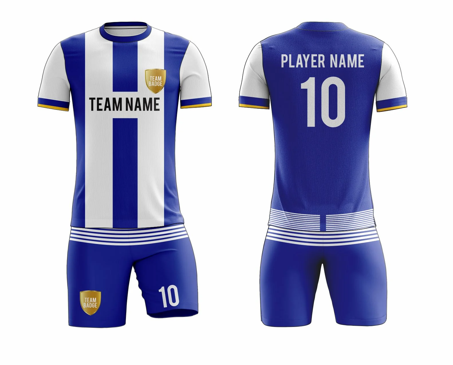 SB 12817 White and Blue Sublimation Custom Soccer Jersey Adult & Youth Unisex - Hipona Sports