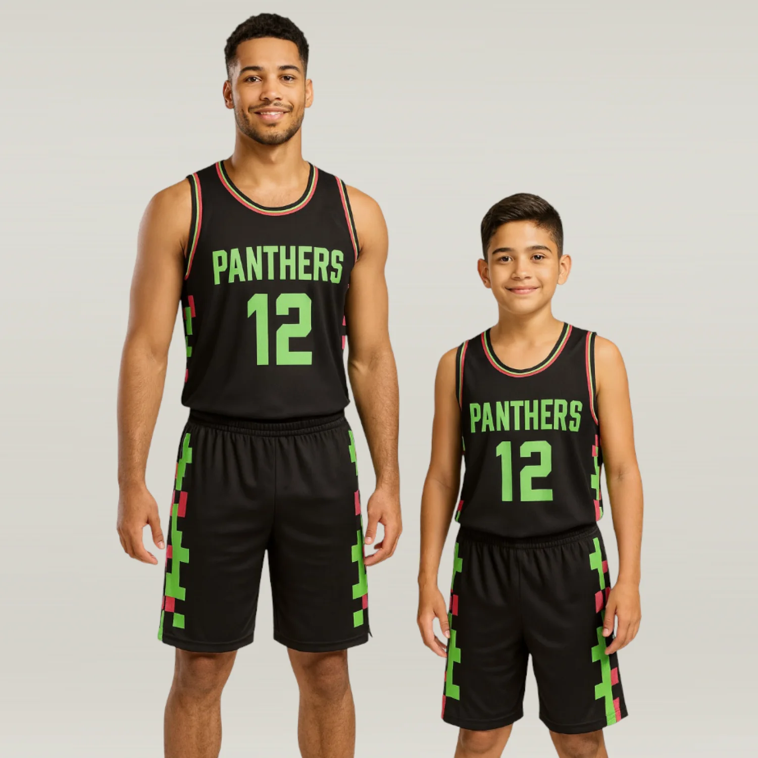 BBU-127 Black Customizable Basketball Jersey With Optional Shorts - Hipona Sports