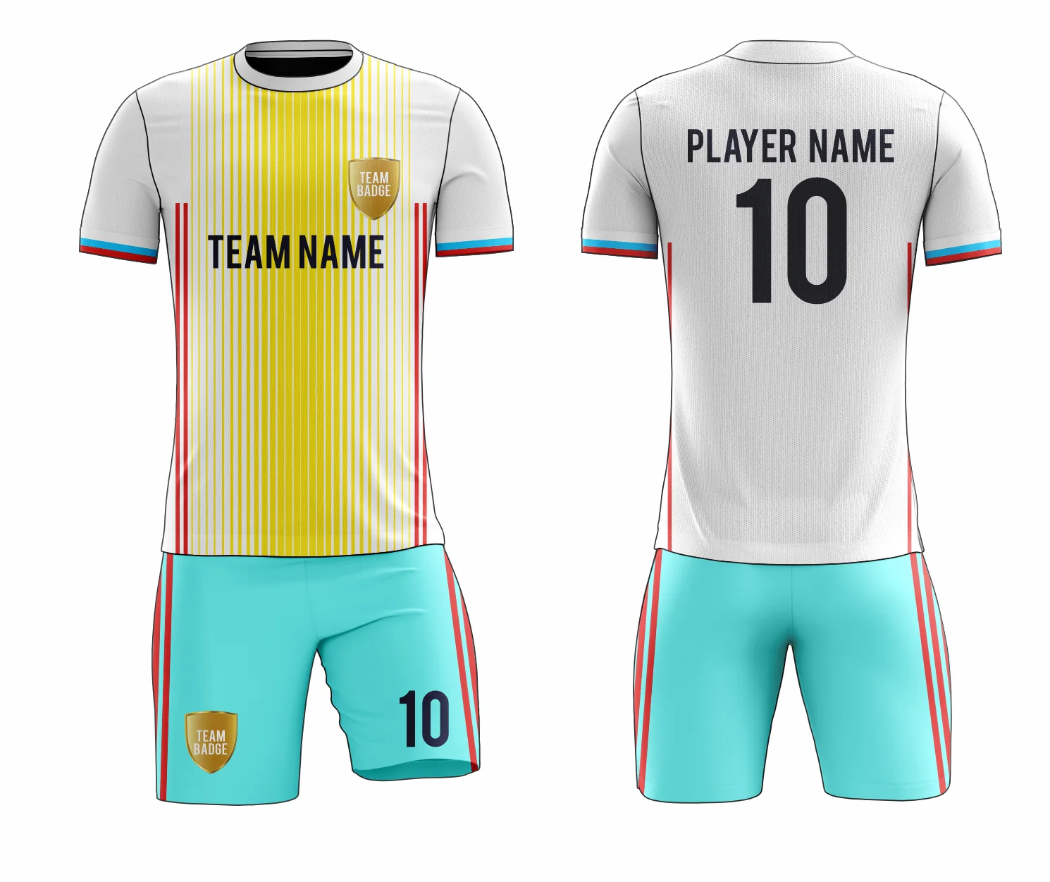 SB 12819 White, Yellow and Green Sublimation Custom Soccer Jersey Adult & Youth Unisex - Hipona Sports