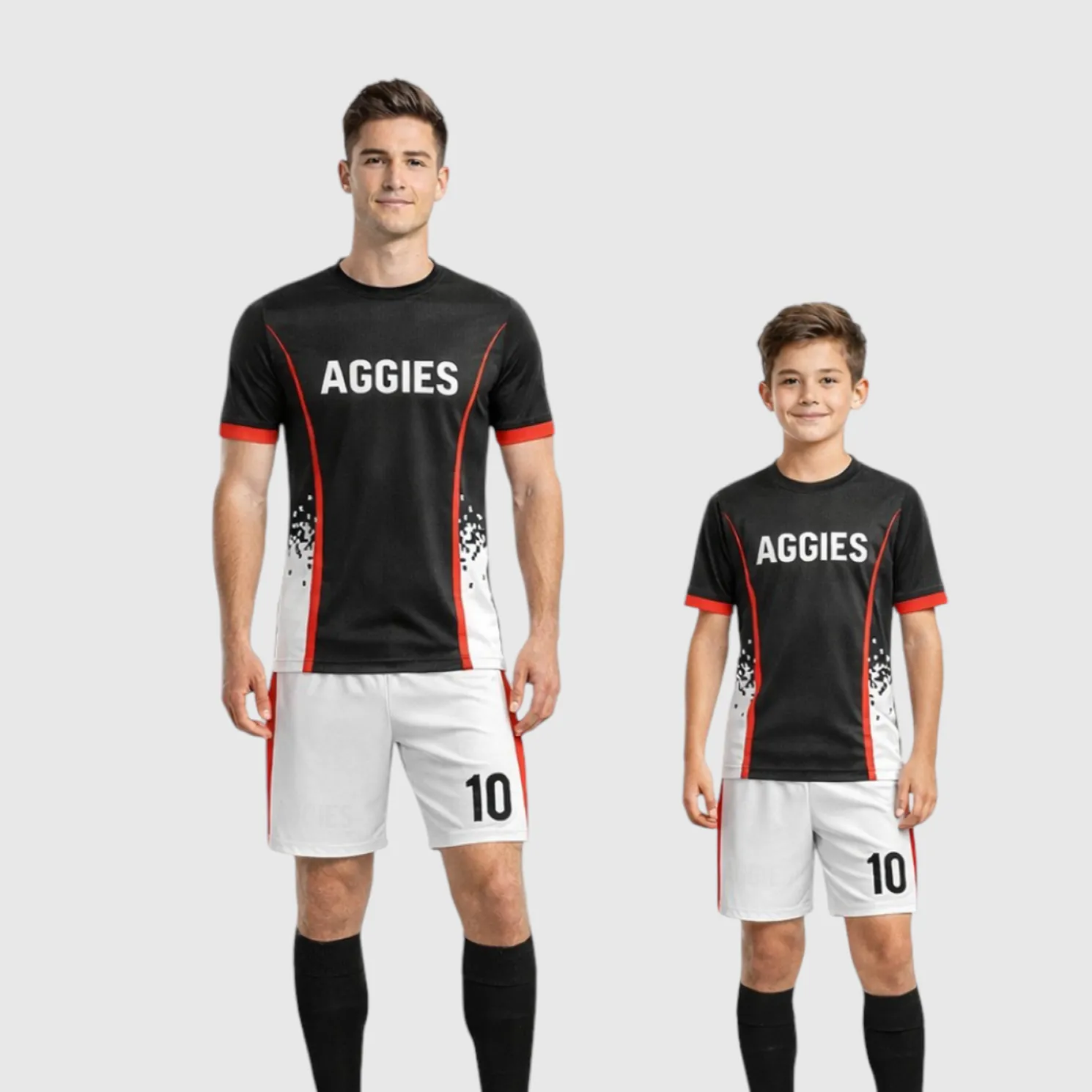 SB 12798 Black and White Sublimation Custom Soccer Jersey Adult & Youth Unisex - Hipona Sports