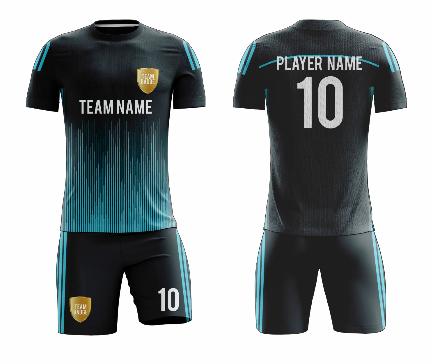 SB 12891 Blue and Black Sublimation Custom Soccer Jersey Adult & Youth Unisex - Hipona Sports