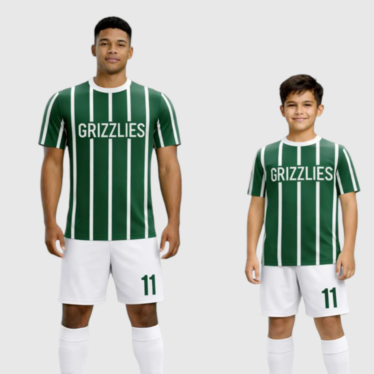 SB 1241 Green/White Sublimation Custom Soccer Jersey Adult & Youth Unisex - Hipona Sports