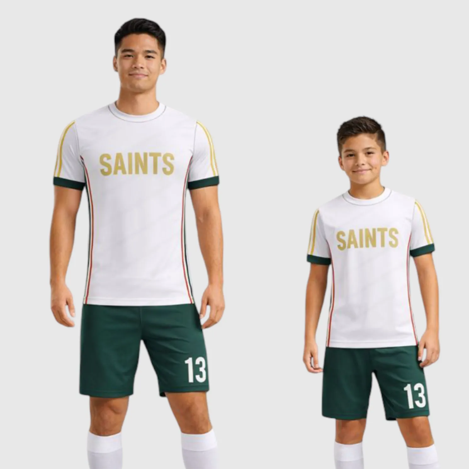 SB 1148 White/Green Sublimation Custom Soccer Jersey Adult & Youth Unisex - Hipona Sports