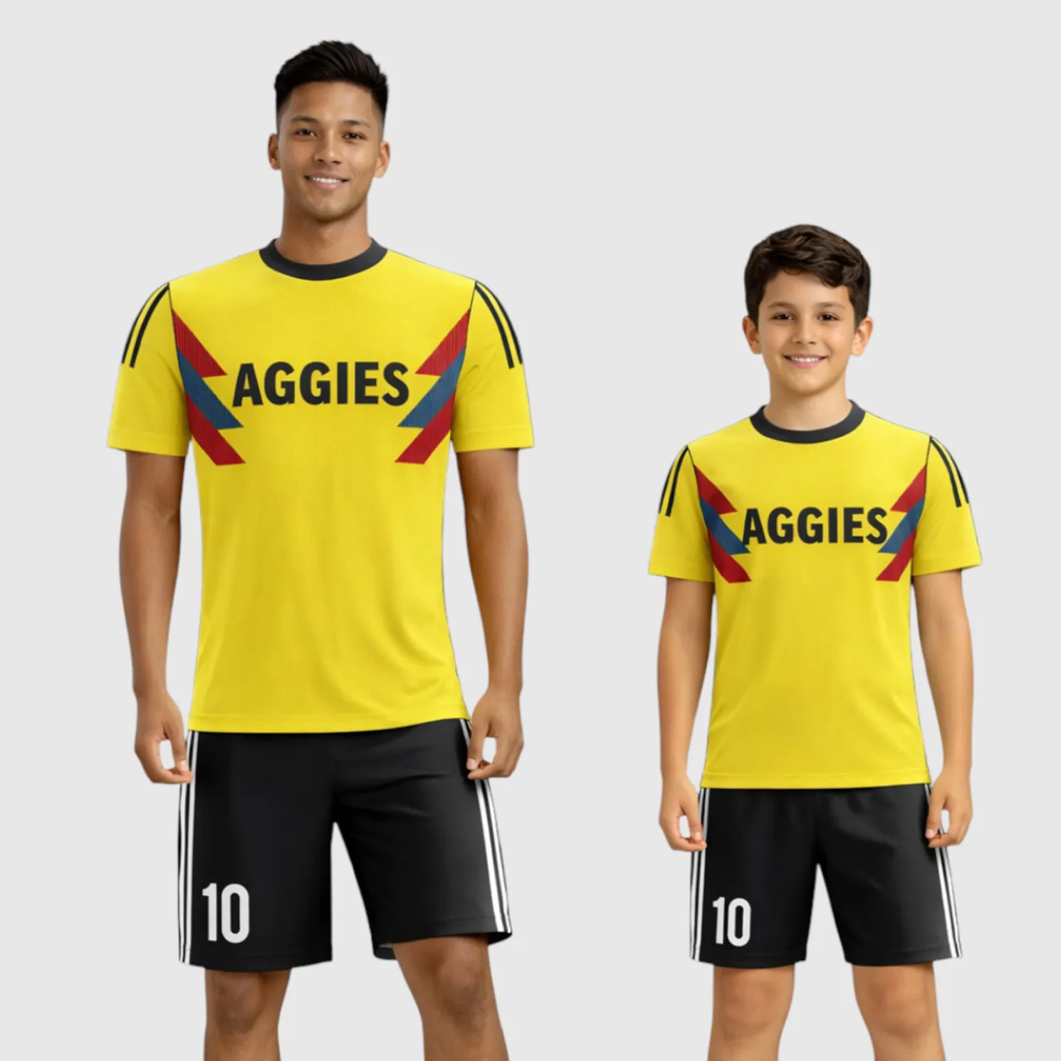 SB 12868 Yellow and Black Sublimation Custom Soccer Jersey Adult & Youth Unisex - Hipona Sports