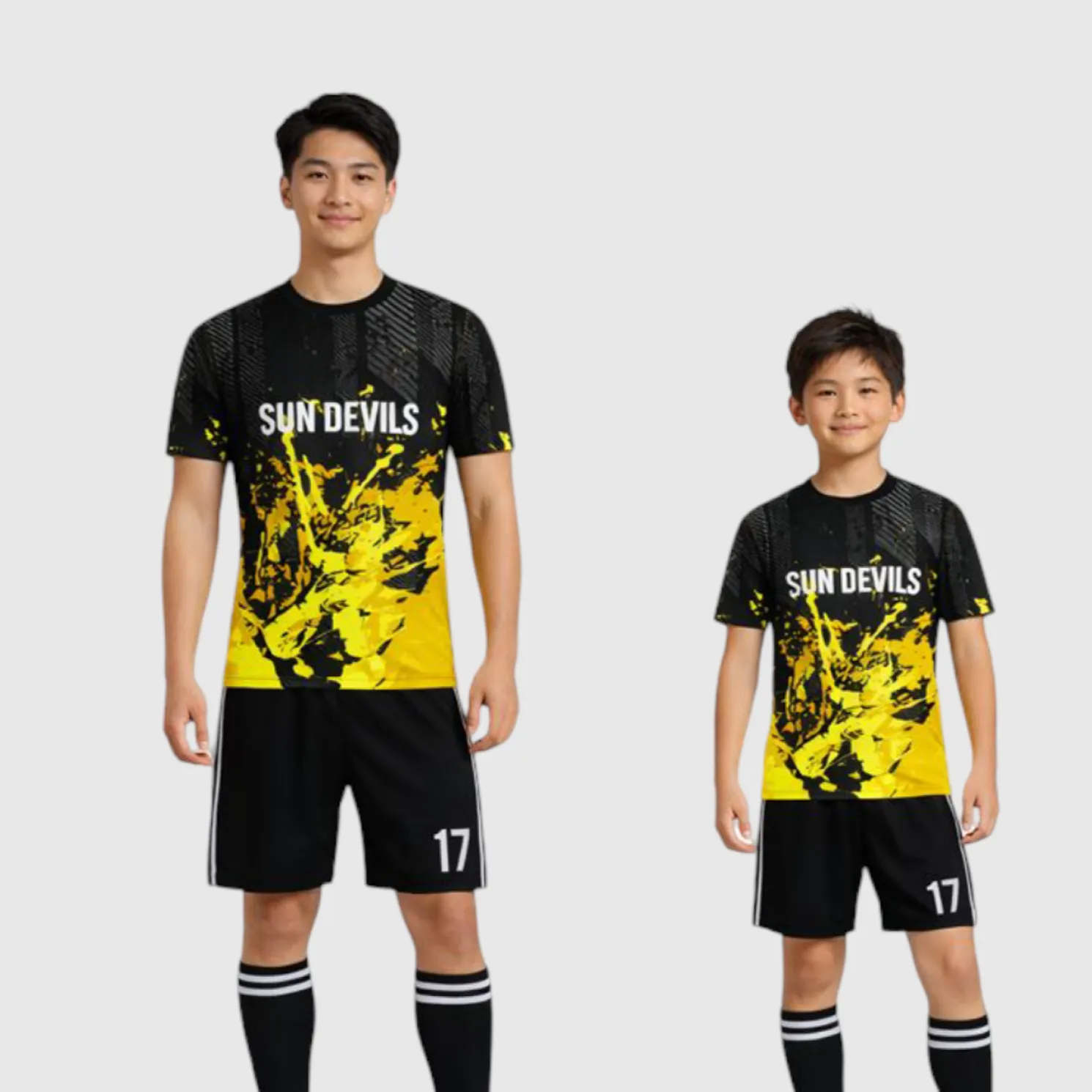 SB 1061 Black/Yellow Sublimation Custom Soccer Jersey Adult & Youth Unisex - Hipona Sports
