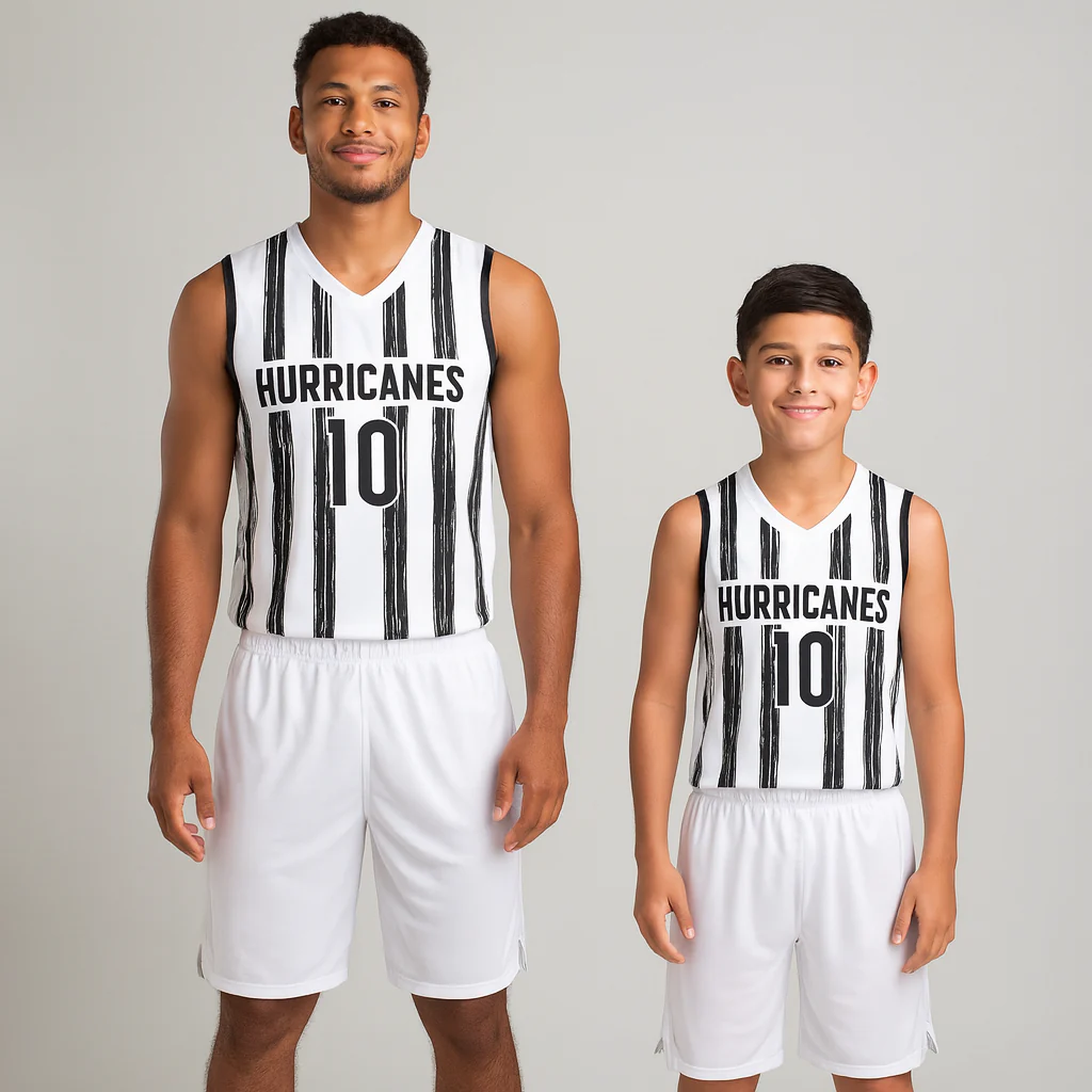 Juve NS Customizable Basketball Jersey With Optional Shorts - Hipona Sports